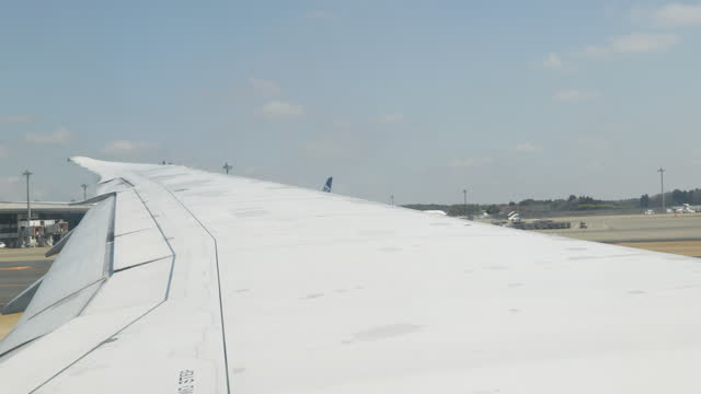 Airplane prepare to take off at Narita airport