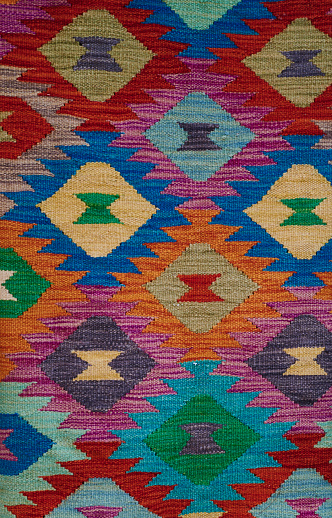 Mexican tablecloth colored and crocheted