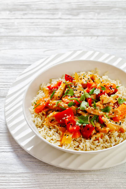 istock sweet and sour chicken with veggies and rice 1483497654