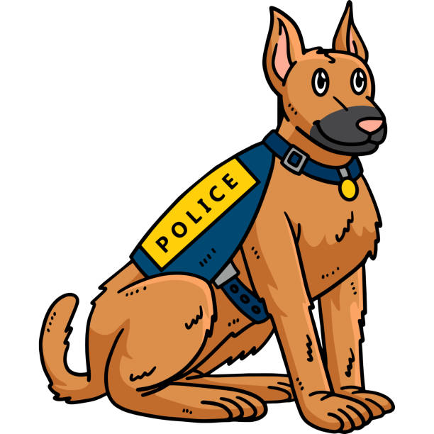istock Police Dog Cartoon Colored Clipart Illustration 1483497709