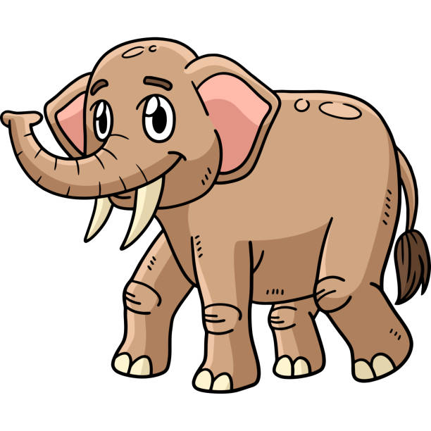  Ilustración de Ilustración De Imágenes Prediseñadas En Color De Dibujos Animados De Elefantes y más Vectores Libres de Derechos de Animal