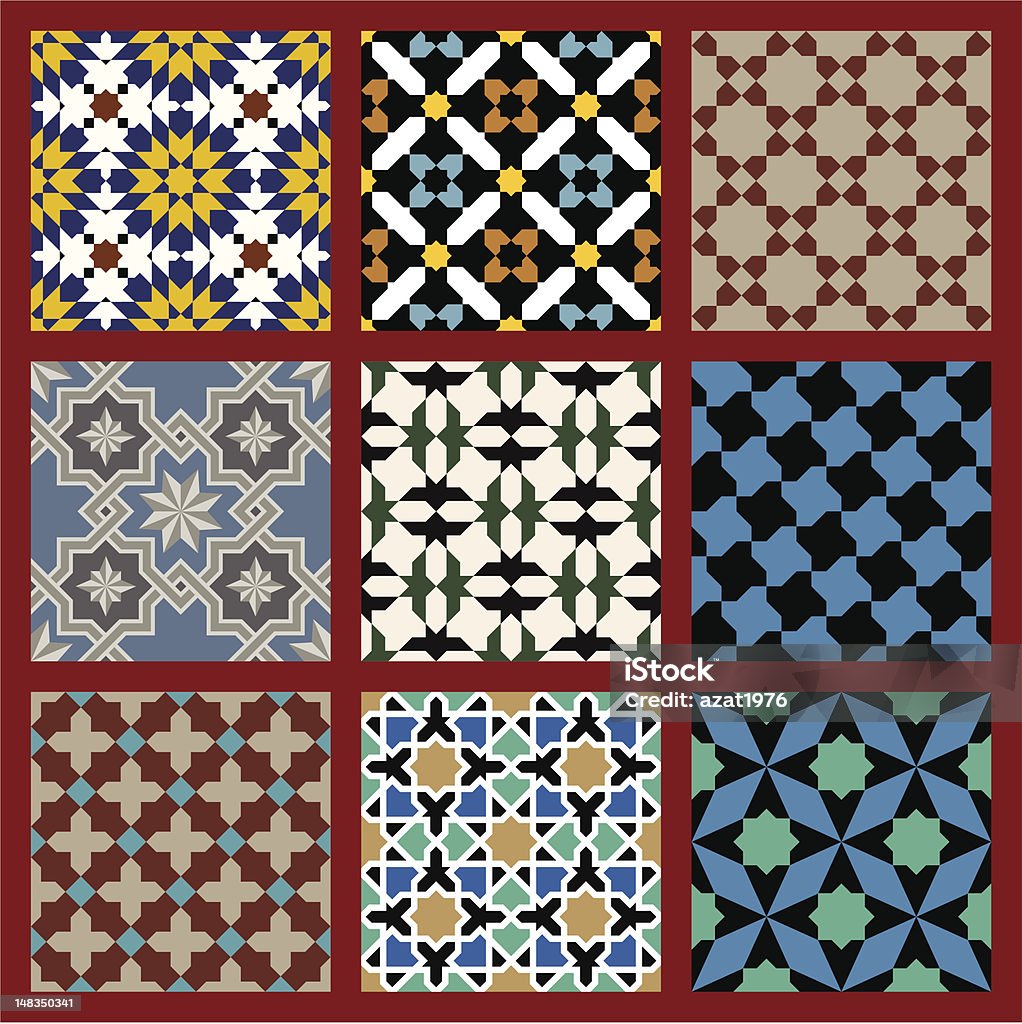 Moar Pattern Moorish Seamless Pattern Set Two Stock Illustration - Download Image ...