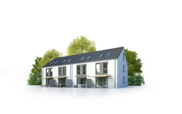 istock Isolated modern town houses 1483505422