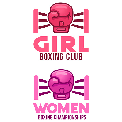 Modern vector flat design simple minimalist logo template of boxing club academy championship vector for brand, emblem, label, badge. Isolated on white background.