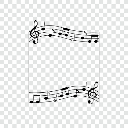 Music Note Barrier Music Notes In Square Frame Musical Border Vector Illustration Stock ...