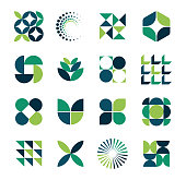 Vector set of minimalism geometric Bauhaus style symbol design elements
