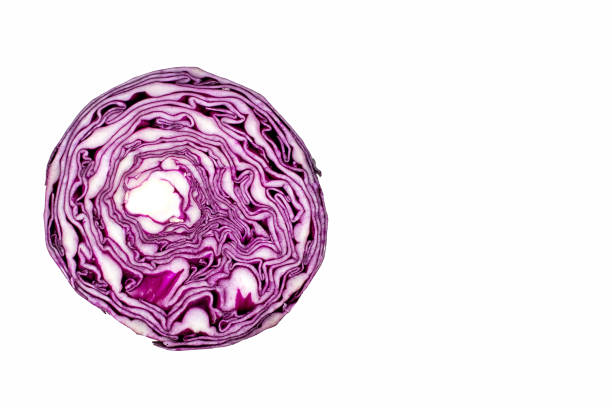 istock Fresh red cabbage isolated on a white background. Half of the red cabbage is isolated on white background. 1483517708