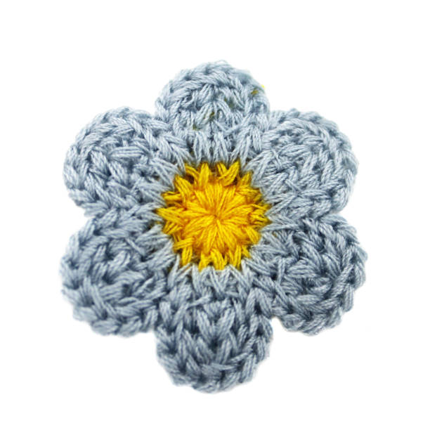 istock Knitted Chamomile Flower Isolated On White Background 1483517897