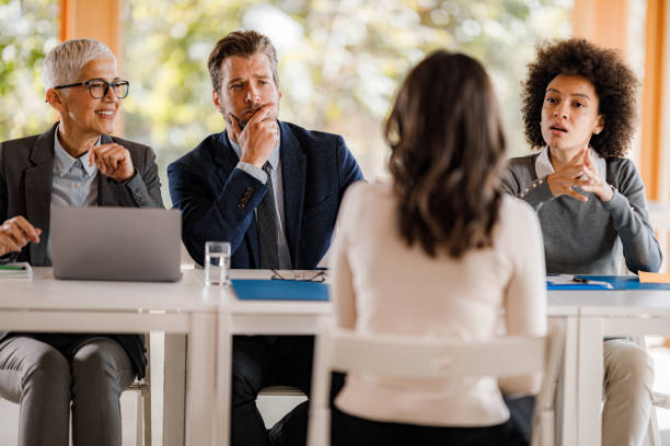istock Members of human resource team talking to a candidate during a job interview. 1483522153