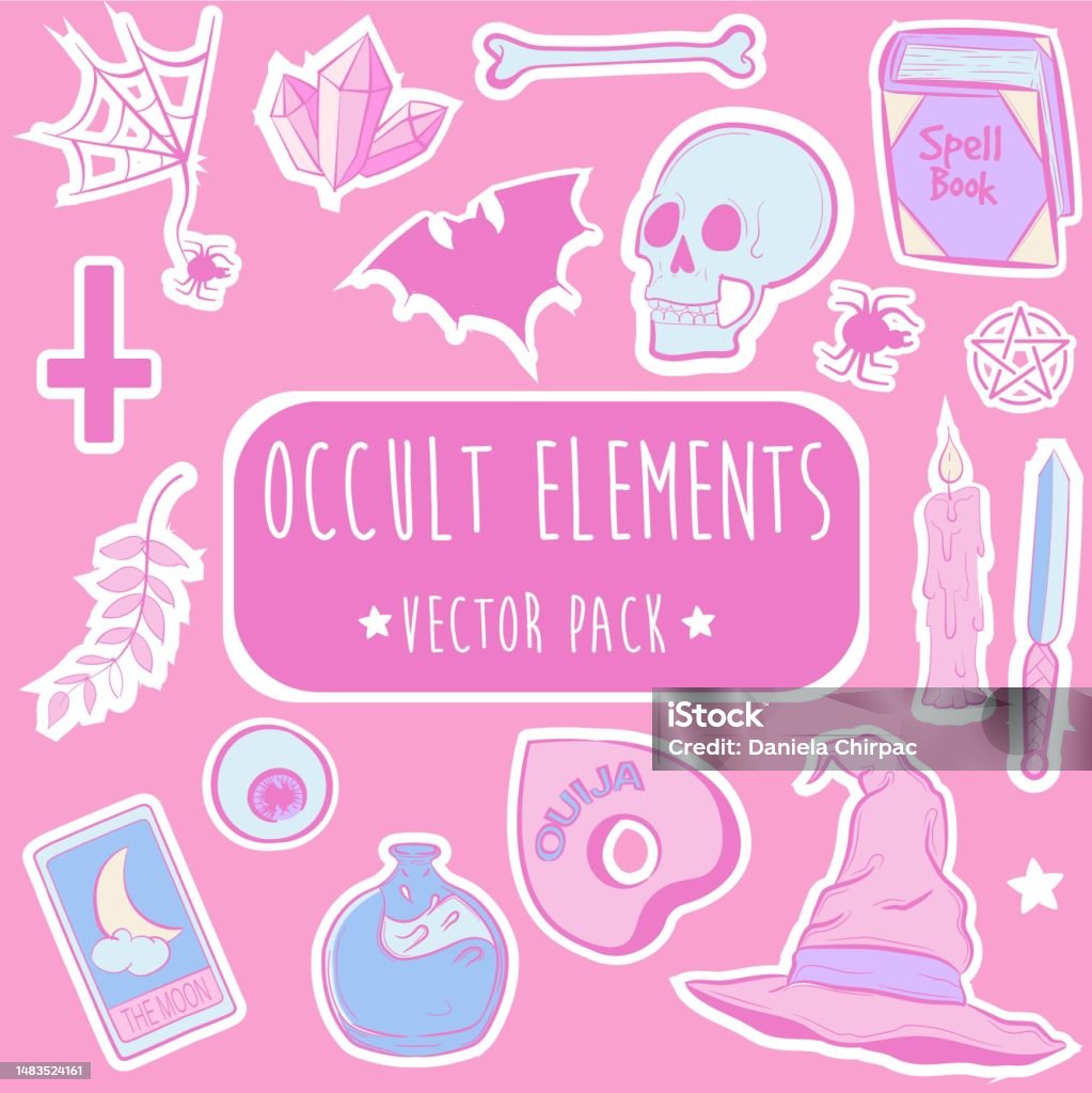 Occult Objects Occult Objects Pack With Diverse Wiccan And Halloween Elements Vector ...