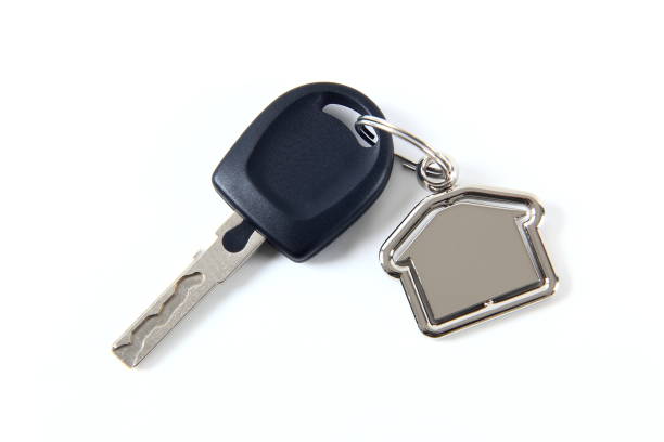 Silver keys, Isolated on white, Clipping Path