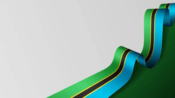 Vector illustration of EPS10 Vector Patriotic Background with Tanzania flag colors.