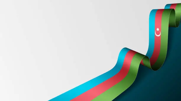 Vector illustration of EPS10 Vector Patriotic Background with Azerbaijan flag colors.