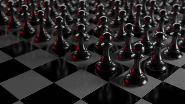 istock Different chess pieces pawns. Concept business background 1483529417