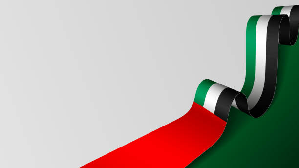illustrazioni stock, clip art, cartoni animati e icone di tendenza di eps10 sfondo patriottico vettoriale con colori della bandiera degli emirati arabi uniti. - united arab emirates flag united arab emirates flag interface icons