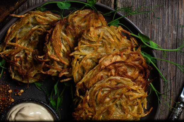 istock Potato pancakes with garlic sauce. Draniki 1483530198