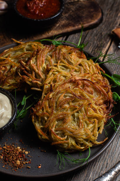 istock Potato pancakes with garlic sauce. Draniki 1483530213