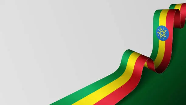 Vector illustration of EPS10 Vector Patriotic Background with Ethiopia flag colors.