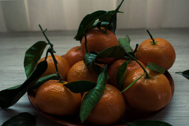 istock Fresh-picked organic tangerines in a fruit bowl 1483531144