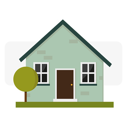 Retro cartoon house, great design for any purposes. Vector illustration. EPS 10.