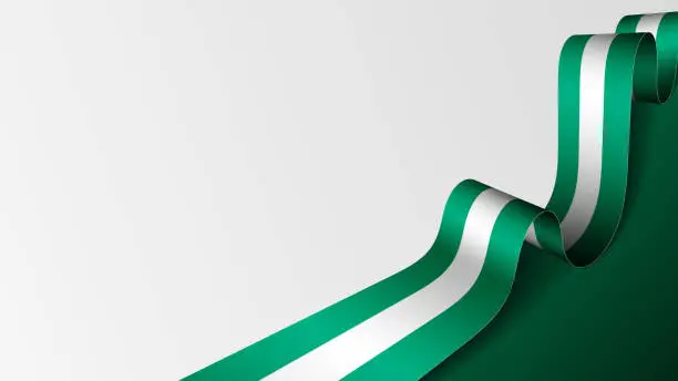 Vector illustration of EPS10 Vector Patriotic Background with Nigeria flag colors.