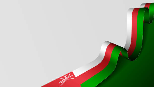 eps10 wektorowe patriotyczne tło z kolorami flagi omanu. - oman stock illustrations
