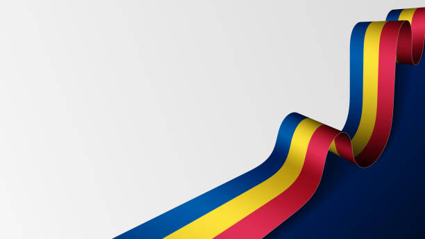 ilustraciones, imágenes clip art, dibujos animados e iconos de stock de eps10 vector patriotic background con colores de la bandera de rumania. - romania romanian culture romanian flag flag