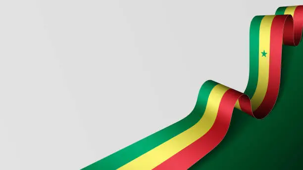 Vector illustration of EPS10 Vector Patriotic Background with Senegal flag colors.