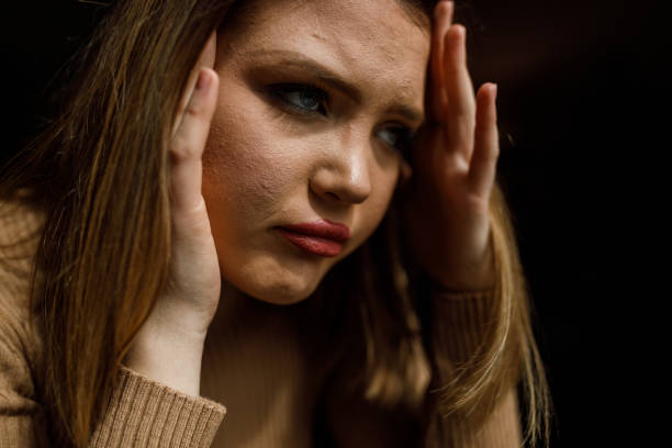 istock Young woman battling negative thoughts and anxiety 1483538718