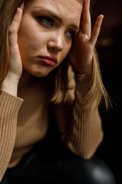 istock Young woman battling negative thoughts and anxiety 1483538724