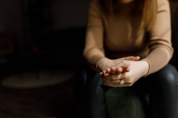 istock Young woman anxiously cracking her knuckles, struggling with negative emotions 1483539063