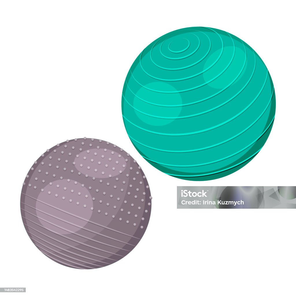 Fitball Visual Vector Illustration Of Multicolored Fitballs On A White Background ...