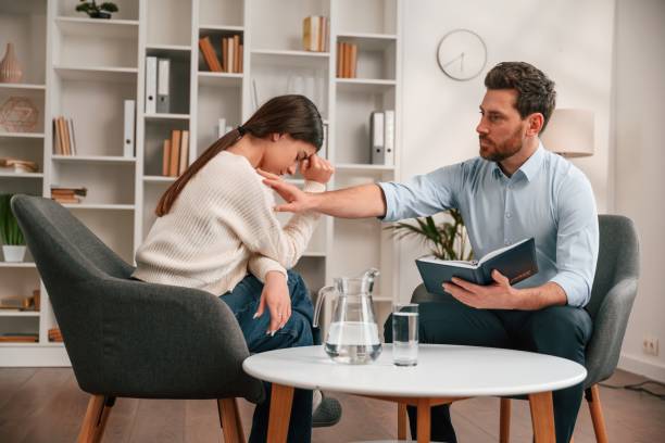 istock Session with psychologist. In the cabinet 1483544838