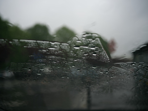 raindrops on a  car