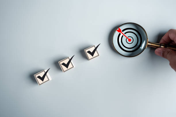 istock Checklist Quality management with Quality Assurance or QA and Quality Control or QC and improvement. Standardization, certification. Compliance to regulations service and standards. 1483552688