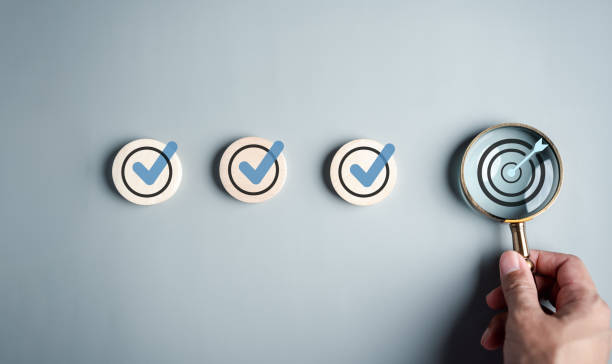 istock Checklist Quality management with Quality Assurance or QA and Quality Control or QC and improvement. Standardization, certification. Compliance to regulations service and standards. 1483552743