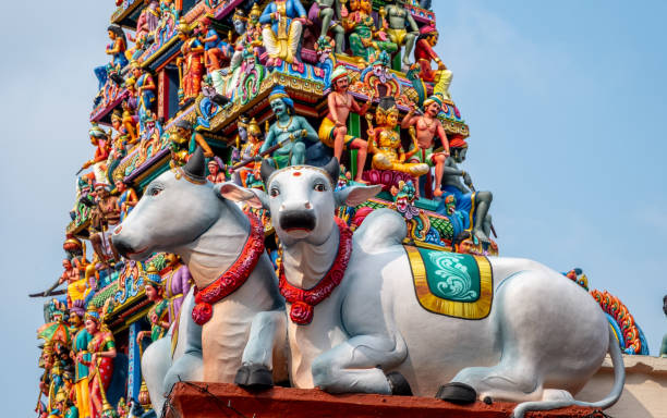 istock Colorful statues at a landmark Hindu temple 1483553237