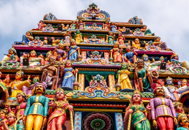 istock Colorful statues at a landmark Hindu temple 1483553311