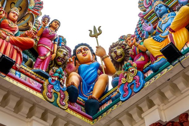 istock Colorful statues at a landmark Hindu temple 1483553413