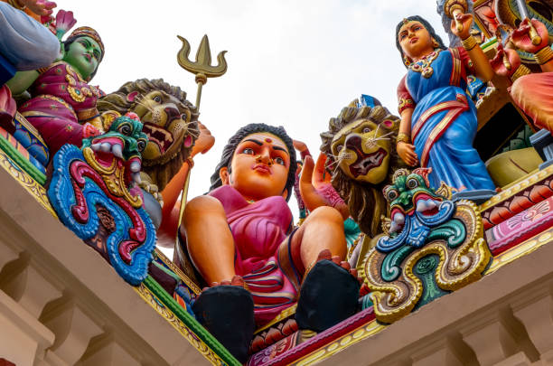 istock Colorful statues at a landmark Hindu temple 1483553478