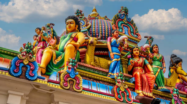 istock Colorful statues at a landmark Hindu temple 1483553593