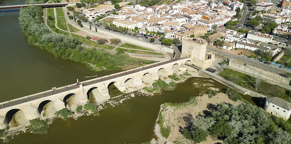 Cordoba, Andalusia. Aerial view of city medieval buildings on a sunny spring day - Spain