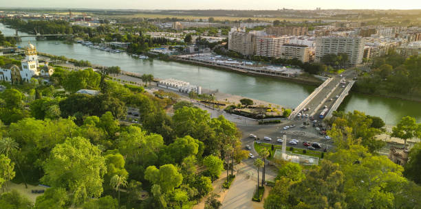 istock Sevilla at sunset, aerial view from drone, Spain 1483558186