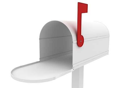 open mail box with a pile of letters and newspapers