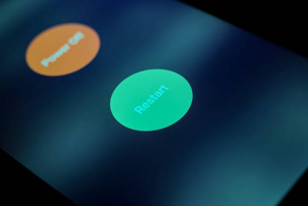 Power off and restart buttons on smartphone
