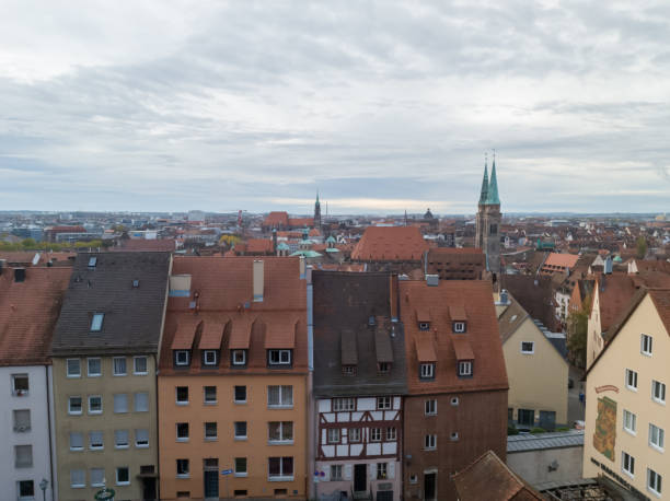 Aerial view of the tradition german house rooftops