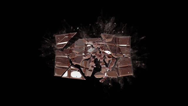 Chocolate bar exploding midair