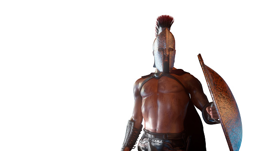 ancient greek spartan warrior render 3d