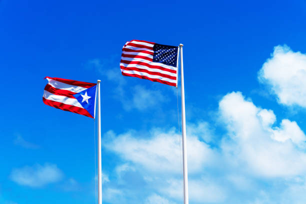 Puerto Rican Flag hangs in Old San Juan