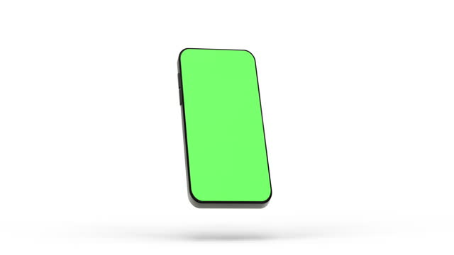 4K animation with mobile phone mockup Green screen rotates. Motion Graphic.